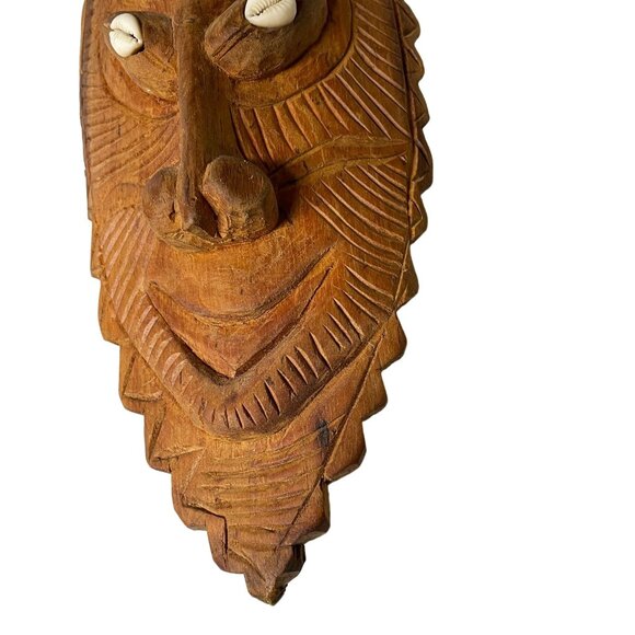 Vintage Large Hand Carved Tribal Mask – Papua New Guinea – 22" Wall Hanging – Sh - Picture 5 of 15